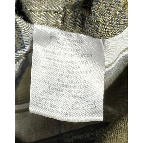 Levis L/S Green Plaid Flannel Shirt Mens Large - Picture 5 of 5
